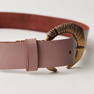 Free People Pink Belt with Brass Buckle